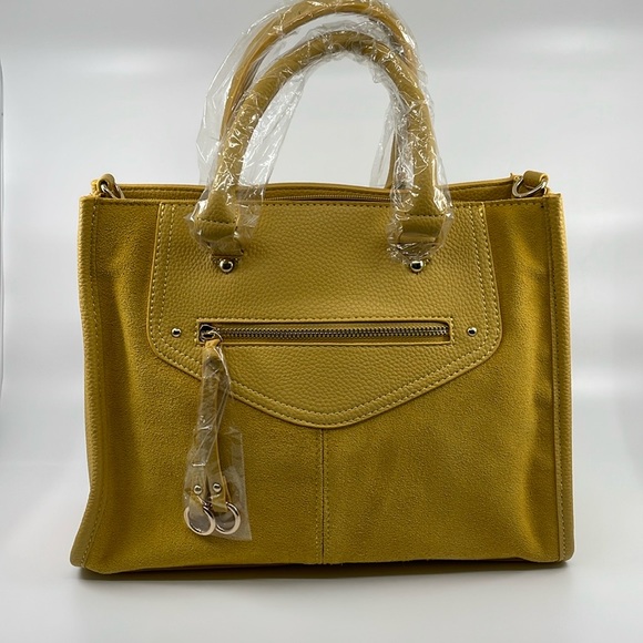 Suede satchel bag•Mod Cloth - Picture 2 of 8